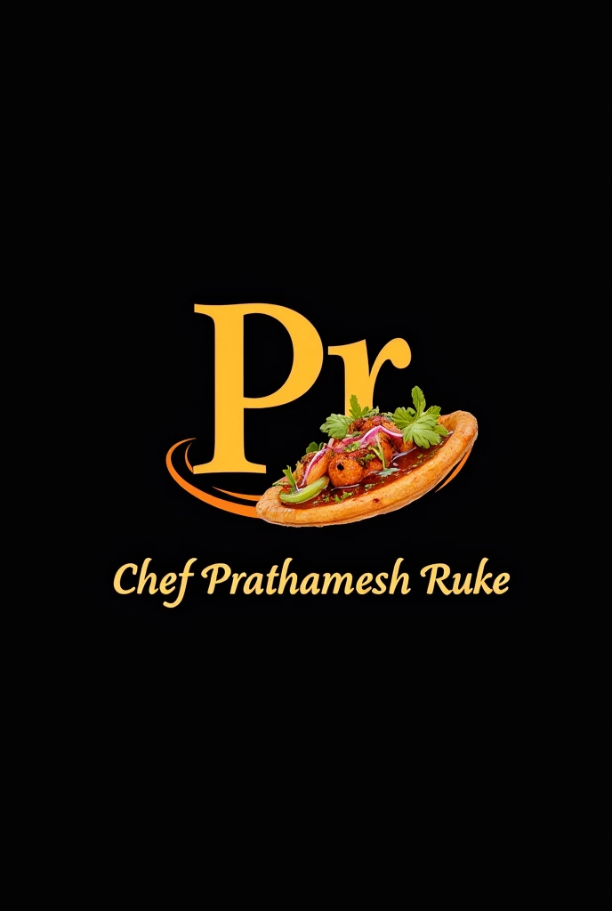 I m chef Prathamesh ruke I work as chef and food stylish I want dp for my food Instagram account logo should be PR letters and food should be there’s on black background food Indian 