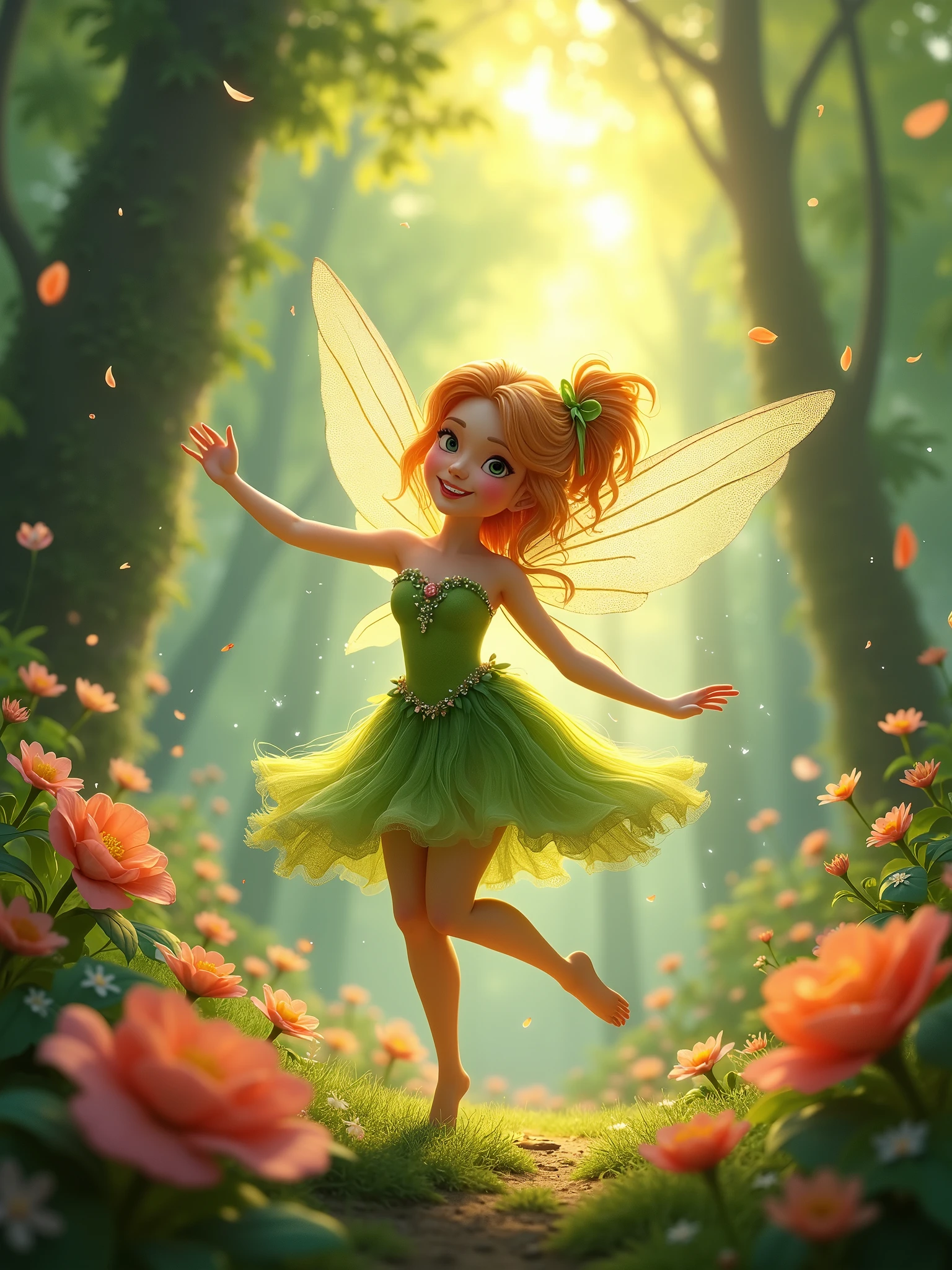 cute fairy in the forest of flowers