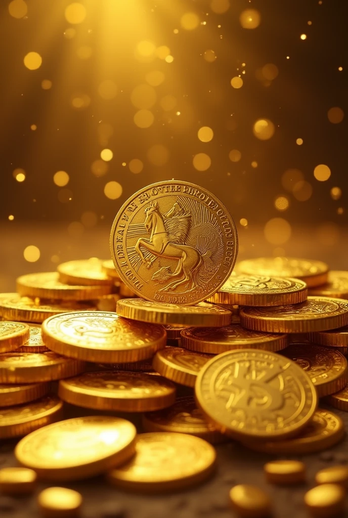 Pile of gold, Gold coins, ((horse)), Gold coins이 하늘에서 쏟아진다. Dazzling golden, golden light, The Golden Box, Gold Coin, 