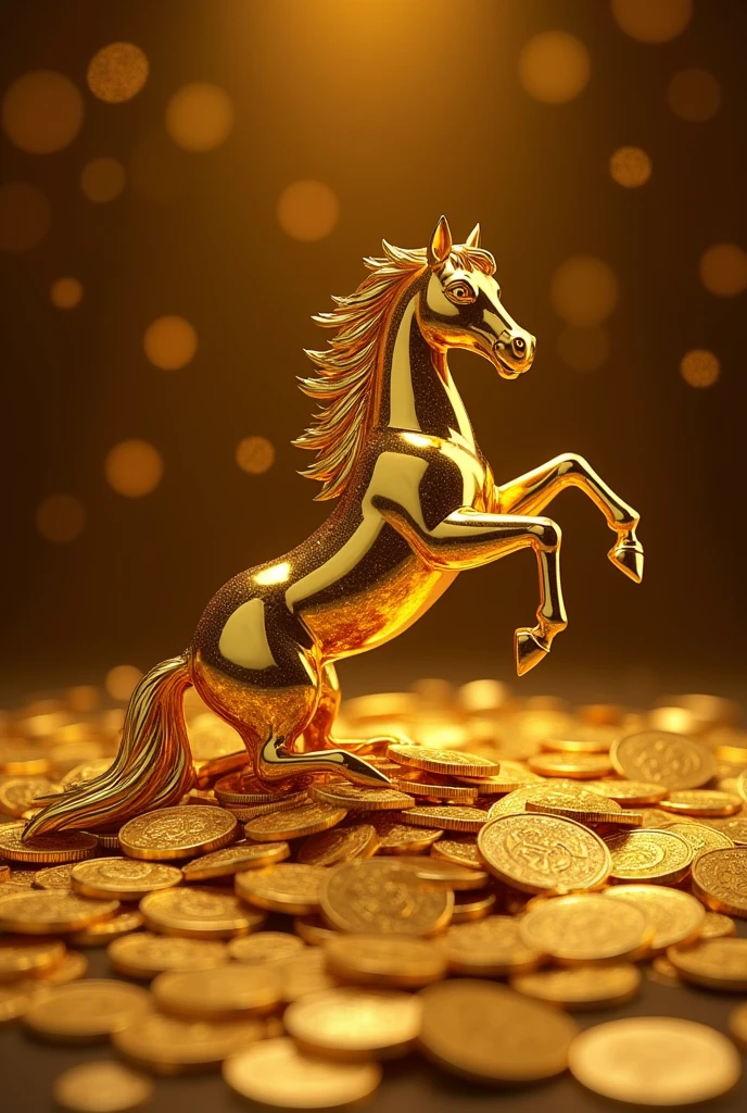 Pile of gold, Gold coins, ((horse)), Gold coins이 하늘에서 쏟아진다. Dazzling golden, golden light, The Golden Box, Gold Coin,