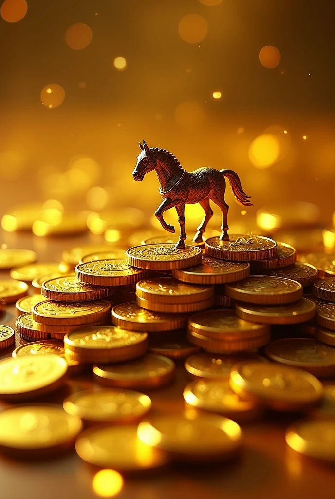 Pile of gold, Gold coins, ((horse)), Gold coins이 하늘에서 쏟아진다. Dazzling golden, golden light, The Golden Box, Gold Coin,