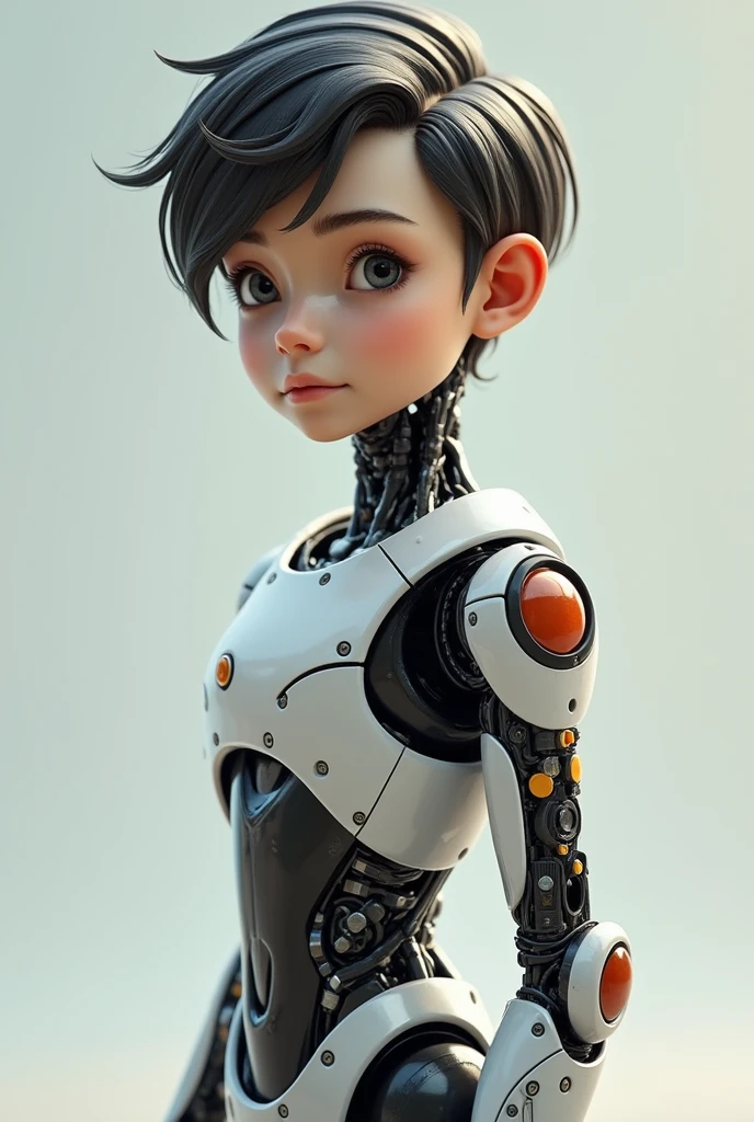 A robotic mature boy for profile picture. I said boy not a girl. And make it real as human