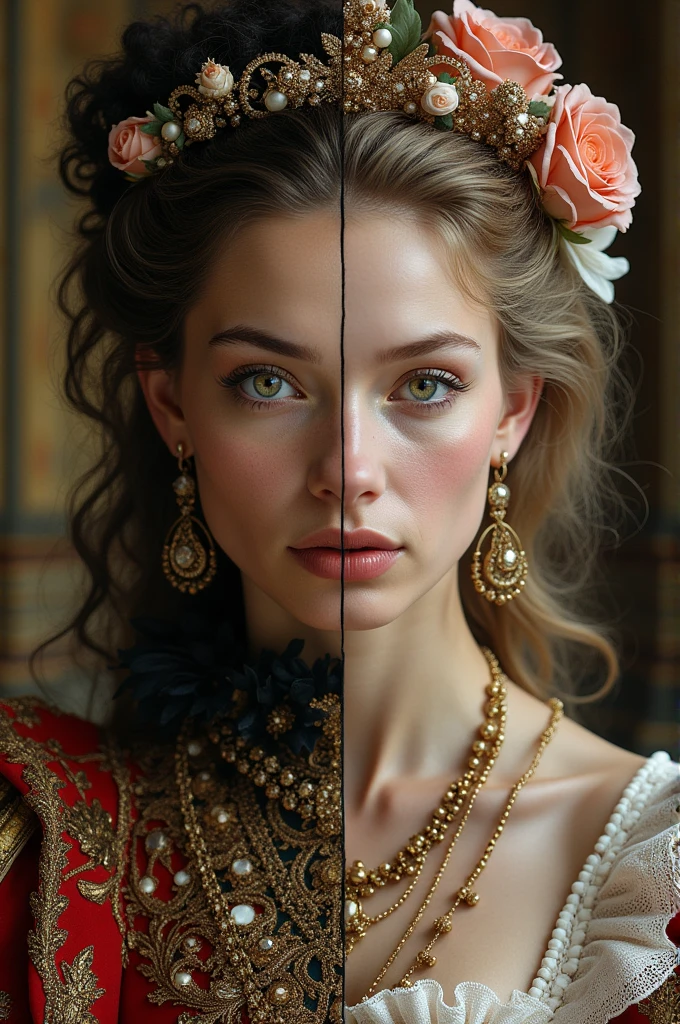 Two personas, one of the baroque, another from the brugando renaissance