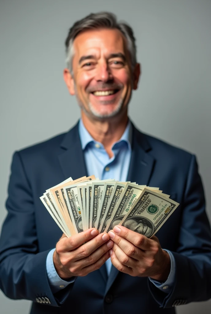 A man full hand of money