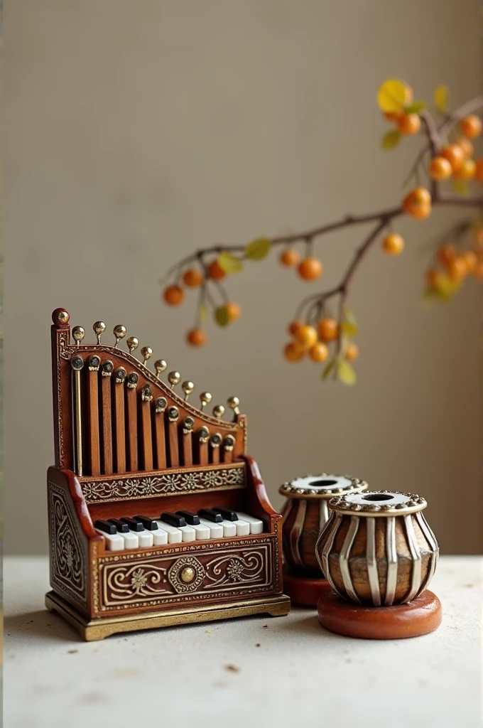 Harmonium tabala set keyring