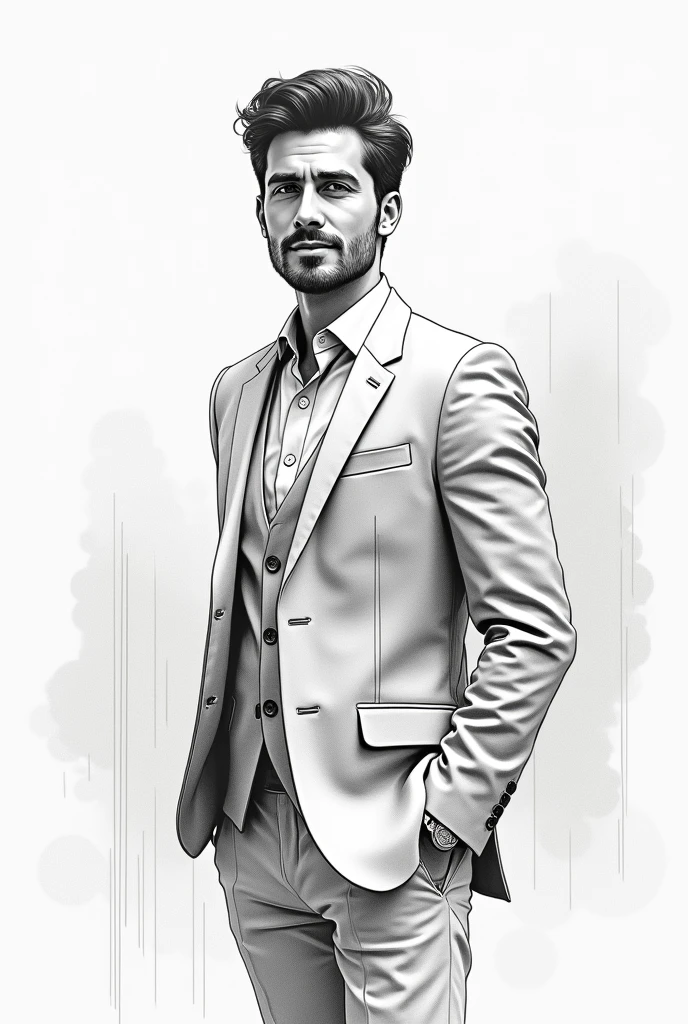 A simple easy sketch drawing of btech boy after 10 years