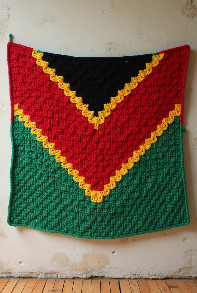 Crochet 🧶 vanuatu 🇻🇺 flag pattern in style