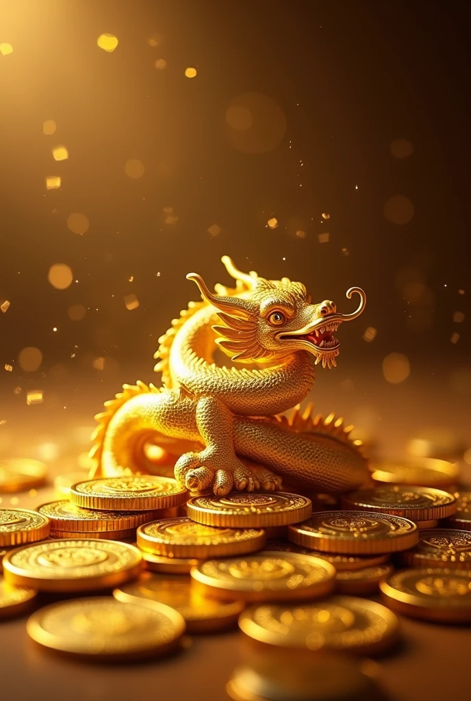 Pile of gold, Gold coins, ((china dragon)), Gold coins이 하늘에서 쏟아진다. Dazzling golden, golden light, The Golden Box, Gold Coin,