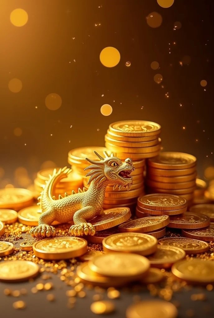 Pile of gold, Gold coins, ((china dragon)), Gold coins이 하늘에서 쏟아진다. Dazzling golden, golden light, The Golden Box, Gold Coin,