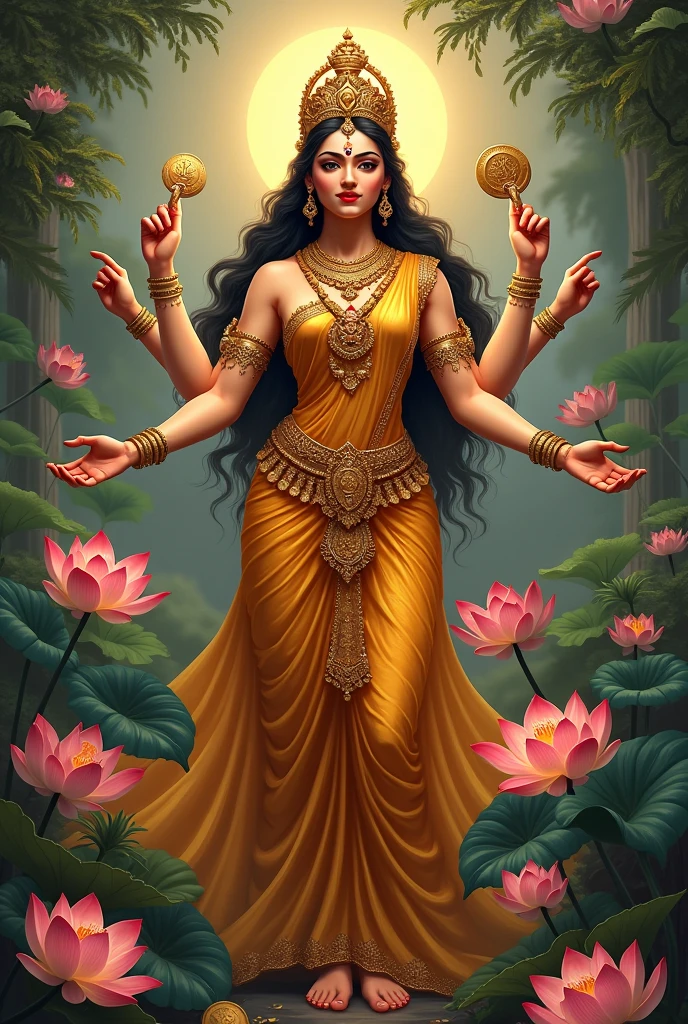 Goddess Sri Maha Lakshmi, the goddess of wealth, work, success, and beautiful face.