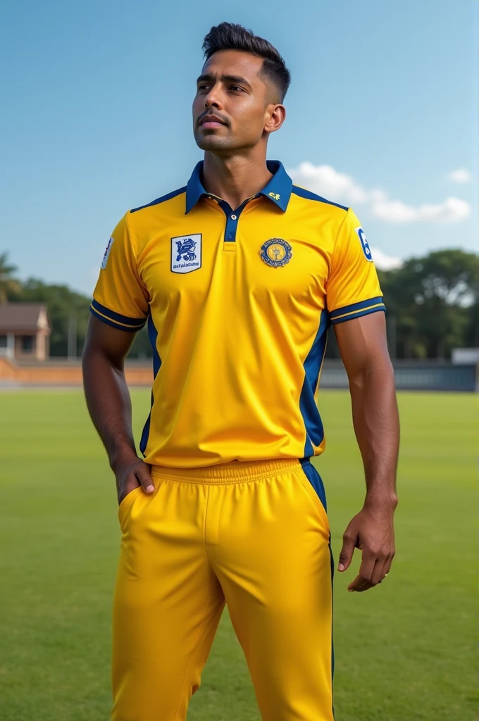 Cricket jersey with gold color 