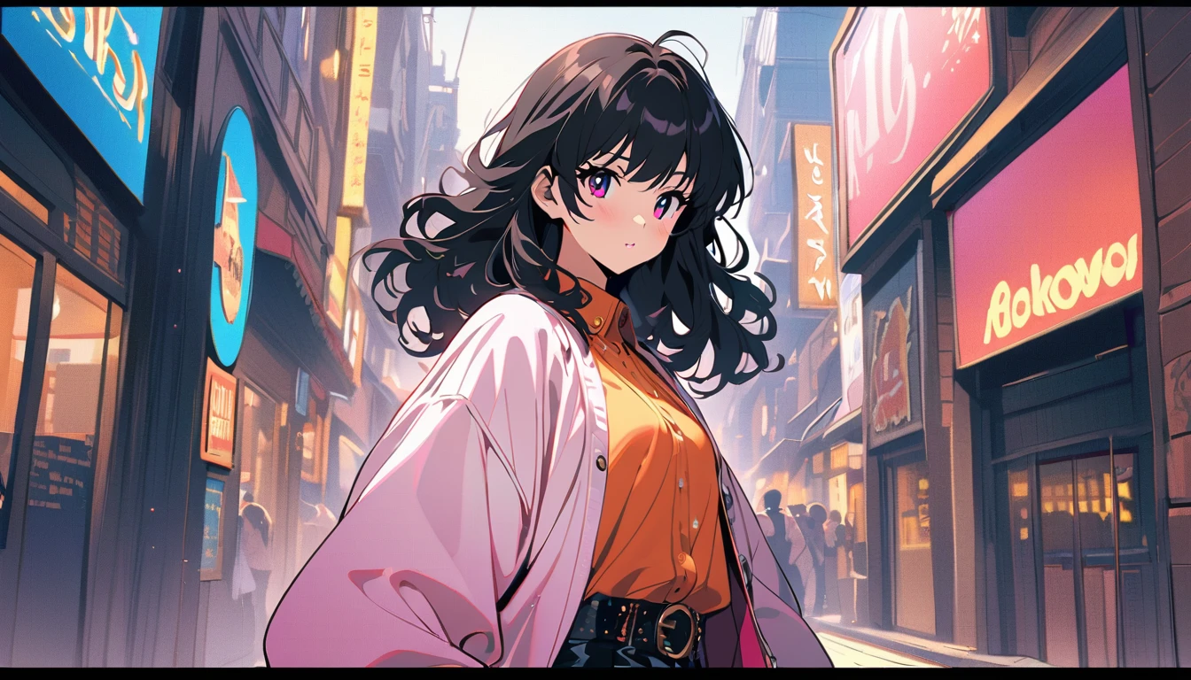 Japanese female singer from the 80s, 1980's Japanese fashion disco style, city-pop cute style, voluminous bob hair style, black hair, bang hair, round white face, pure image, frontal shot, --at 6.0 back ground is Hakata Sarakurayama,
Further Processing