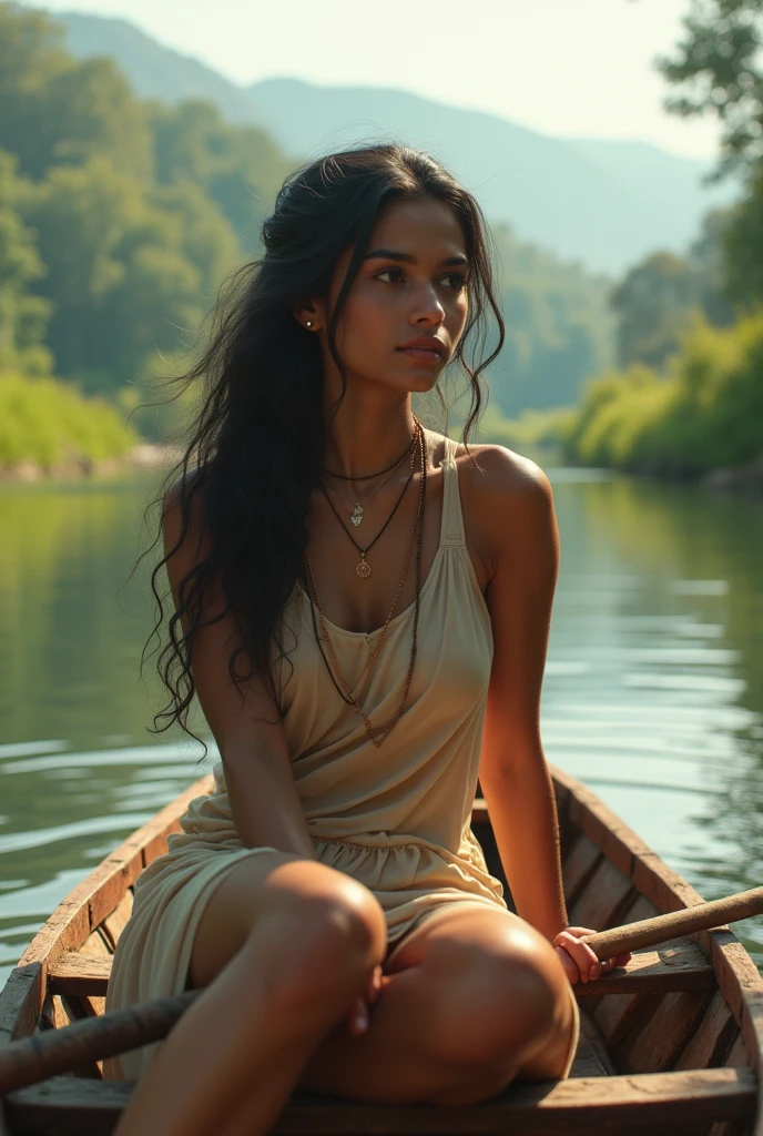 An Indian rowing girl playing with her ass