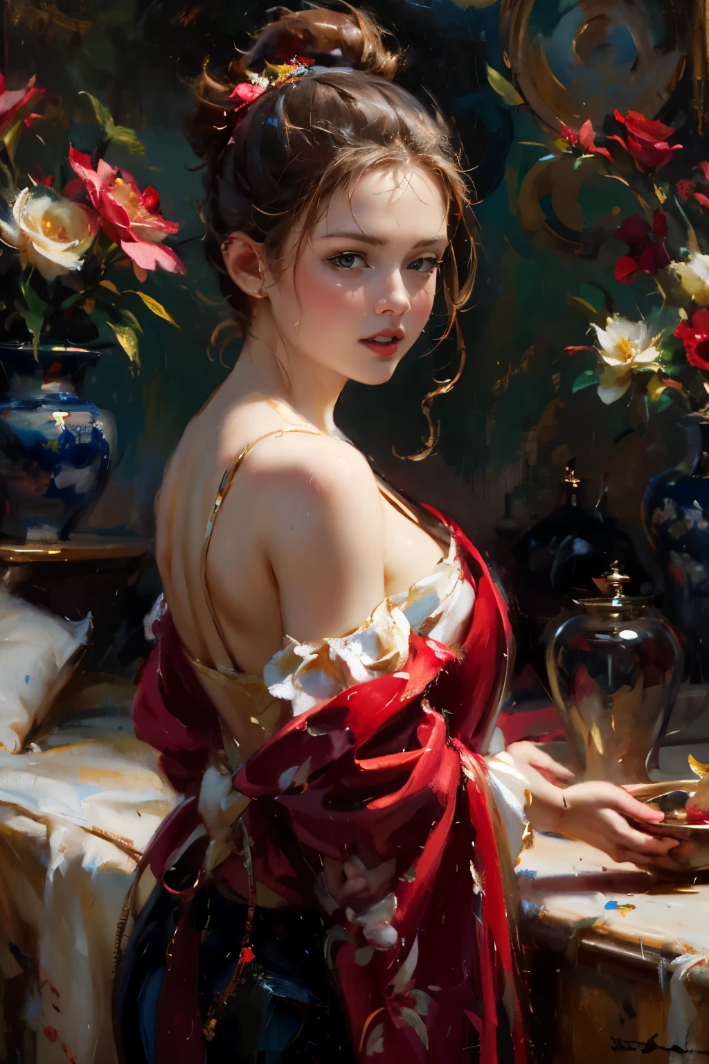 (styled oil painting image), pixel art, stylized game character, a woman, slut,