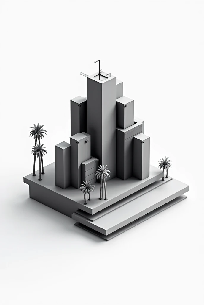 Make a Logo with a building 3d design black and white and put Civil Technology and BIT-CIVIL II- Q2 in the logo