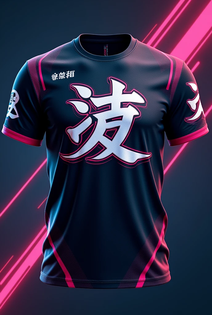 An E sports squad t shirt with 强 as the squad logo