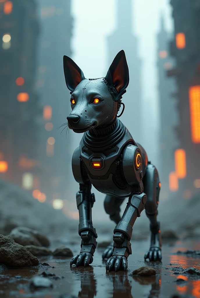 puppy, sci fi, robotic, dread, robotic eyes