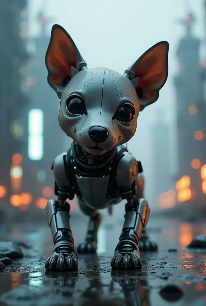 puppy, sci fi, robotic, dread, robotic eyes