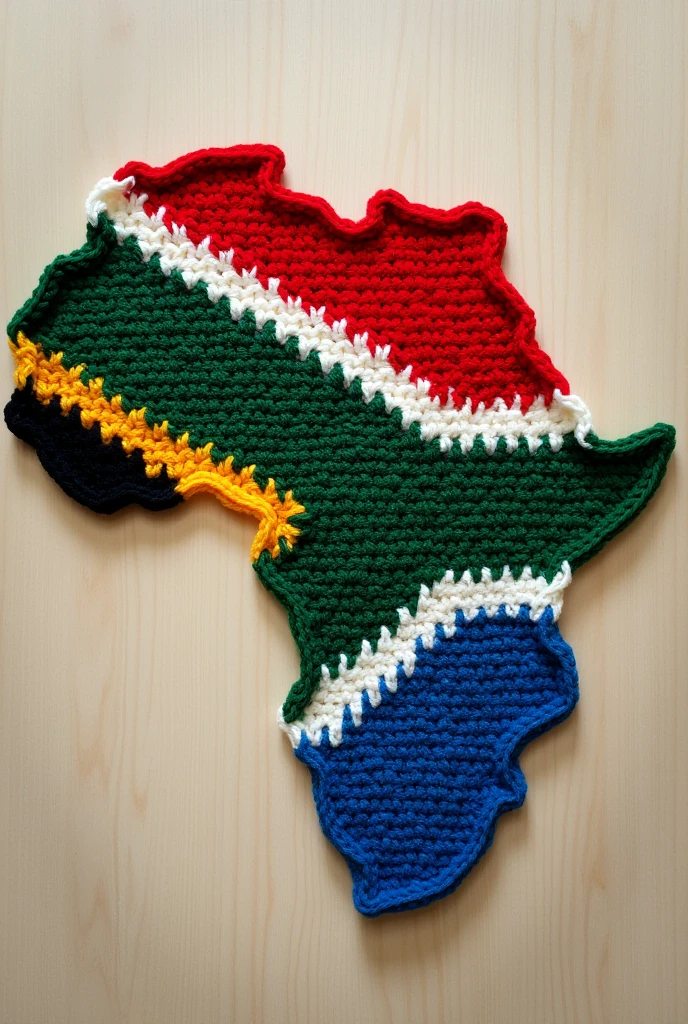Crochet 🧶 Africa 🇿🇦 flag pattern in style
