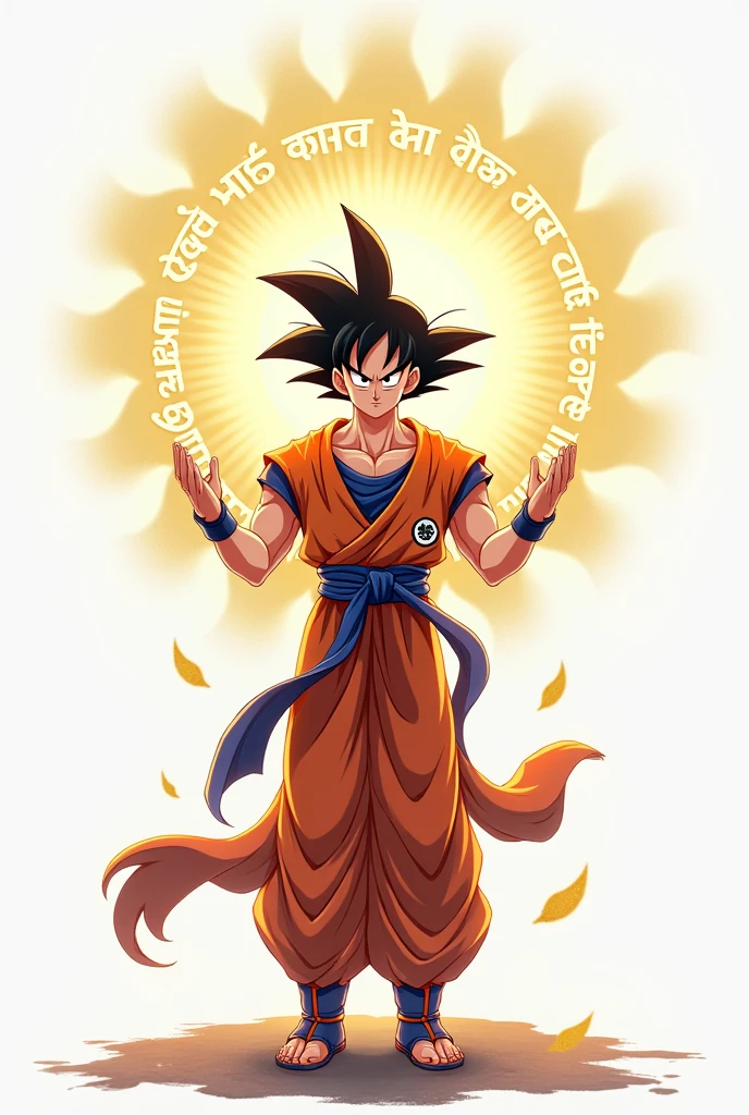 Gord krishna still Goku anime image anime
 Hindu dharmik shlok to background white 2 hand 