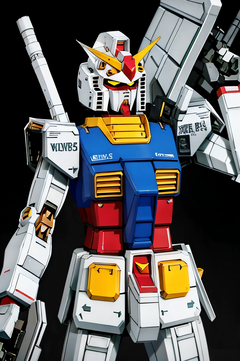 (((Highest quality、first class、masterpiece、Normal body、8k、Detailed face、Ultra-precision、normal hand、Normal refer to、5refer to、Highest)))、Gundam、Gundam、RX-78、Mobile Suit、Humanoid general-purpose mobile weapon、Tricolor color、Twin Mono Eye、universe