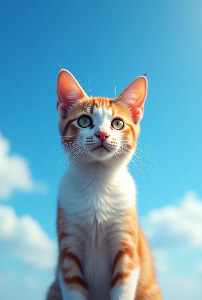 Beautiful cat with blue sky