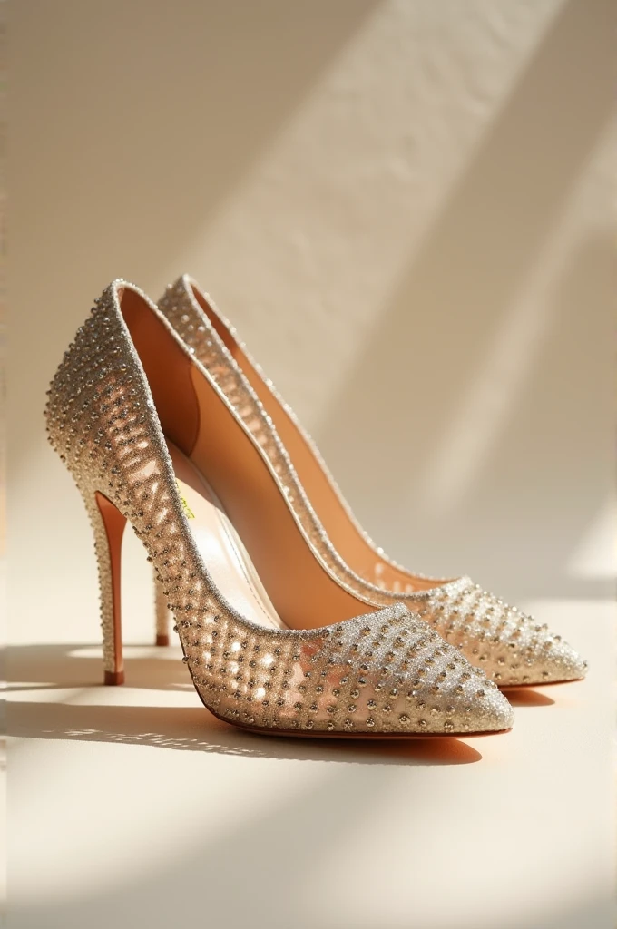 Elegant luxurious delicate beaded pumps