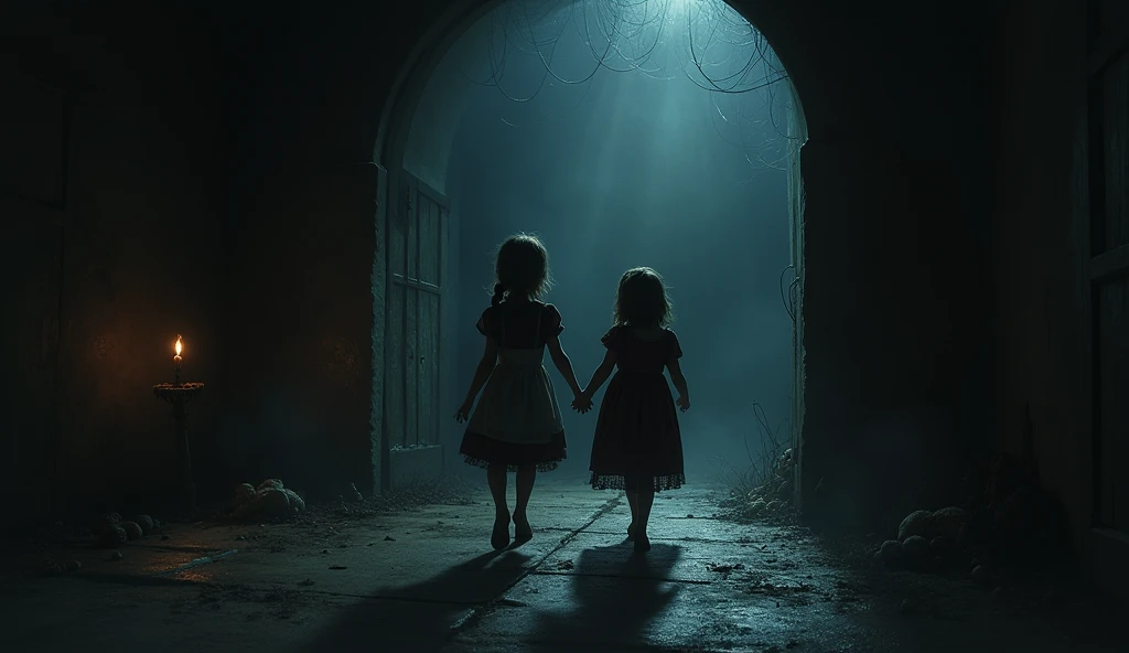 Hansel and Gretel. A dark night. Can't leave the room.