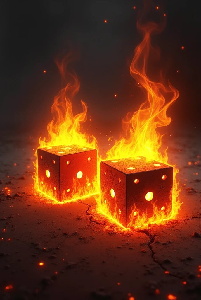 Dice on fire 