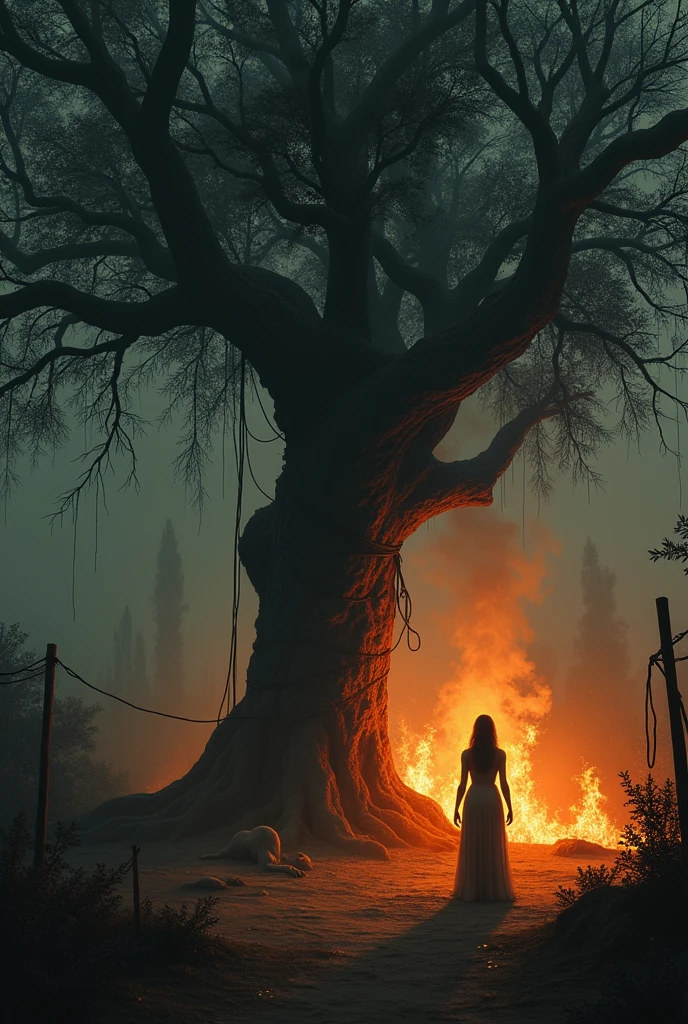 According to the legend, many years ago, a woman named Chanda lived in the village. She was known for her beauty but also for her dark arts. Rumors spread that she practiced black magic and had made pacts with evil spirits. When a series of mysterious deaths occurred in the village, the villagers were quick to blame Chanda. Terrified, they tied her to the banyan tree and burned her alive. But as she died, she cursed the villagers and vowed that her spirit would never leave the tree.
