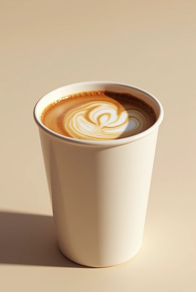 (photorealism:1.2), cookie cup without handle. cup has coffee and taro foam 