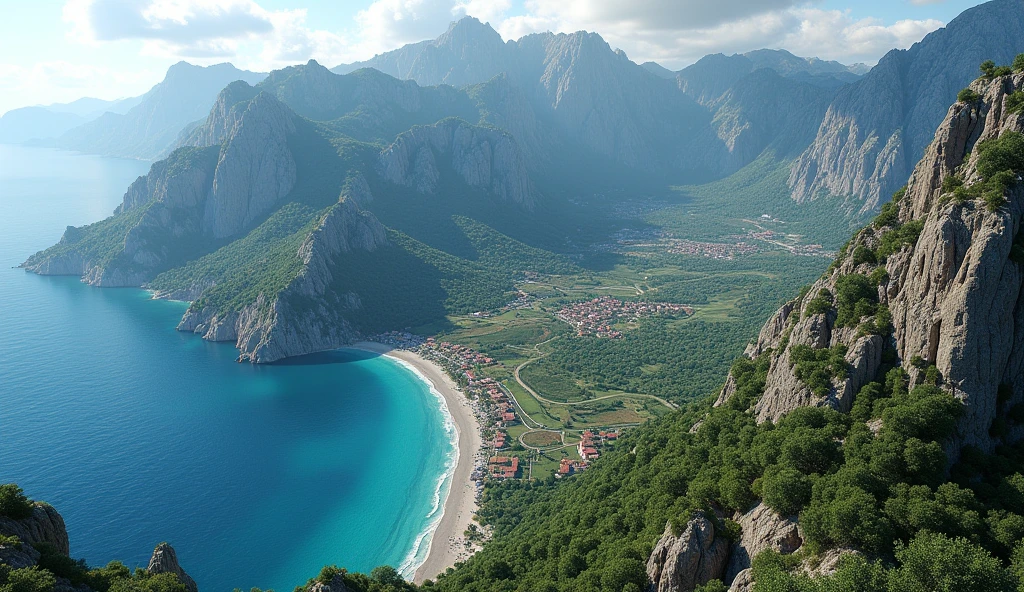 (Photorealism:1.2), Corsica from the air ,