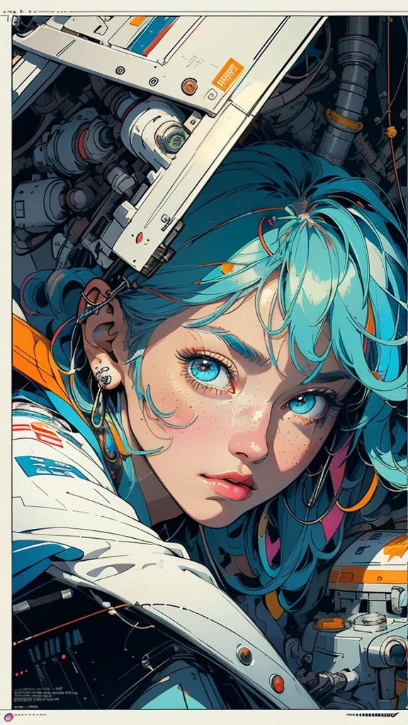 (((masterpiece, highest quality))),(((solo:1.2))),(((1girl:1.2))),32k wallpaper, very detailed, poster, vintage science fiction,(((((geometric cinematic movie poster))))), (bauhaus), shape,(((abstract))),(mid century modern),movie poster,(((((portfolio))))),(((((Close-up))))),(((((bust up))))),((((more various angle)))),(((highlight))),Vast landscape,((((heterochromia)))),(((complete. detailed face))),(((Extremely talented))),(((most complecated machine))),Colorful color scheme