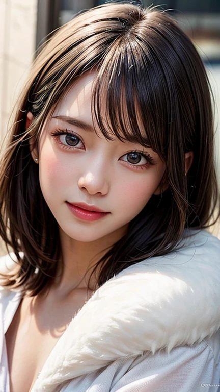 (One person), very cute, Great face and eyes, (Beautiful lovely smile), (Very detailed美しい顔), Bright and shiny lips, (Highest quality:1.4), (Very detailed), (Surreal, Photorealistic:1.37), Beautiful white skin, (Soft and fluffy:1.3), Very detailed CG 統合 8k 壁紙, RAW Photos, Professional photography, Cinema Lighting,