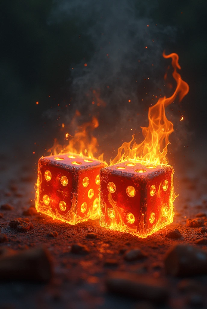 Dice on fire 