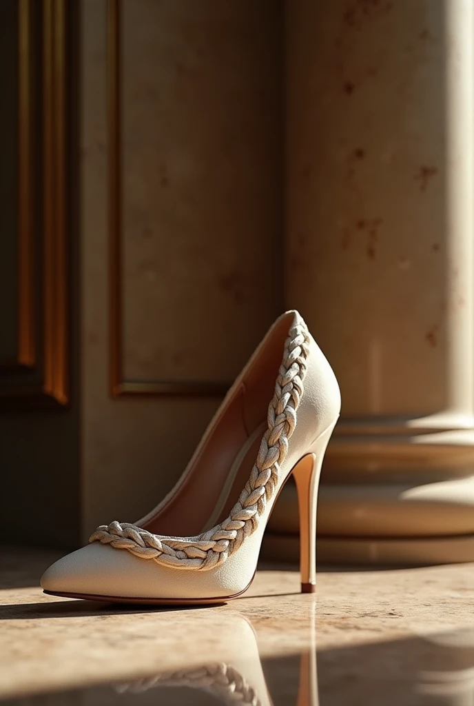 Elegant luxurious delicate braided pump shoe 