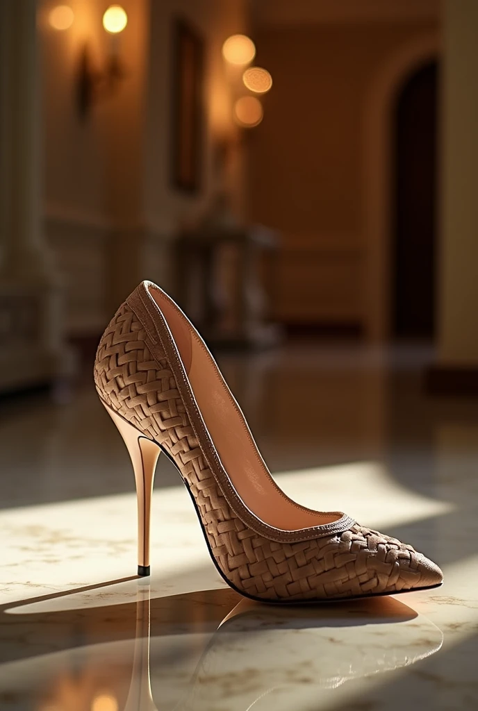 Elegant luxurious delicate braided pump shoe 