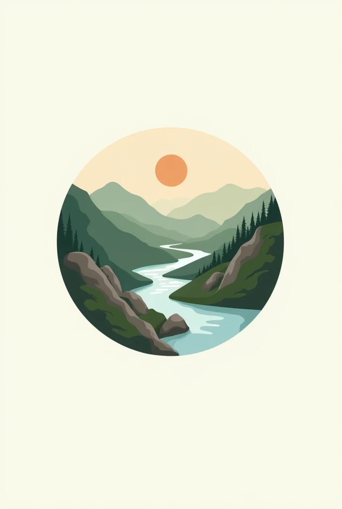 Design a rounded logo of hilly areas falling down river and side of the logo include slogan name हम्रो Dhungad & तलार