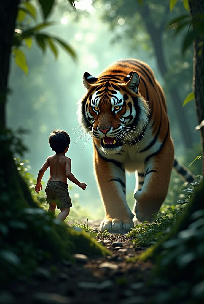 Mowgli's life in the jungle was going well, but Shere Khan was determined to kill him. Shere Khan believed that humans were dangerous to the jungle, so he had made up his mind to get rid of Mowgli.