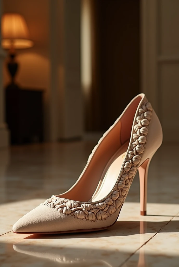 Elegant luxurious delicate braided pump shoe
