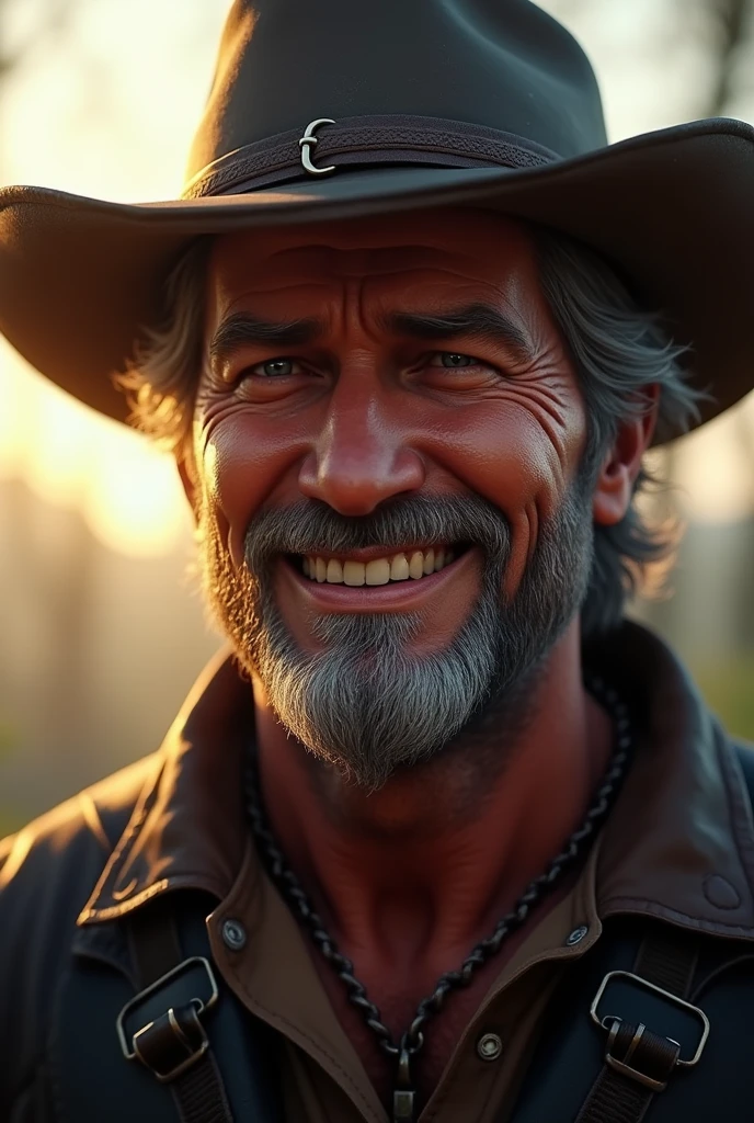 Faca uma imagem do arthur de read dead redemption 2 sorrindo