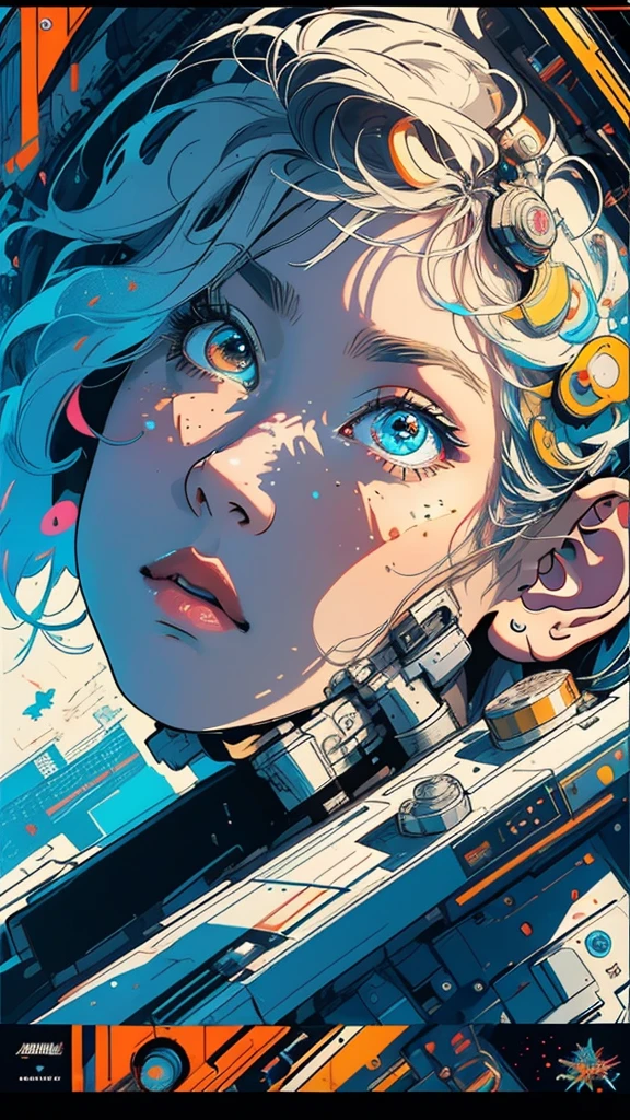 (((masterpiece, highest quality))),(((solo:1.2))),(((1girl:1.2))),32k wallpaper, very detailed, poster, vintage science fiction,(((((geometric cinematic movie poster))))), (bauhaus), shape,(((abstract))),(mid century modern),movie poster,(((((portfolio))))),(((((Close-up))))),(((((bust up))))),((((more various angle)))),(((highlight))),Vast landscape,((((heterochromia)))),(((complete. detailed face))),(((Extremely talented))),(((most complecated machine))),Colorful color scheme