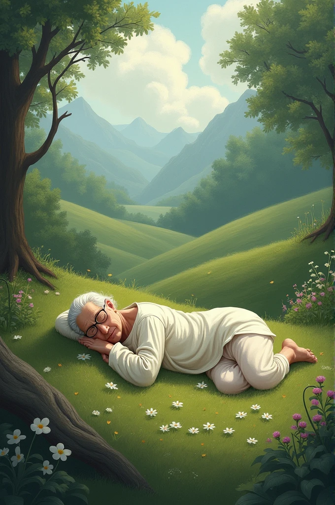 The scene captures the peaceful, final resting place of Max