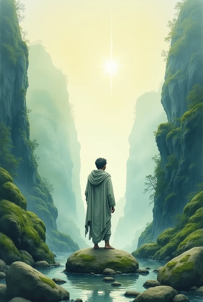 Our little lives、This soul, I wonder、What's next、In this place、hundreds、Thousands、For tens of thousands of years、May we be together。 Now this small stone、Until it becomes a huge rock covered with moss。 it is、Our little prayer。Watercolor