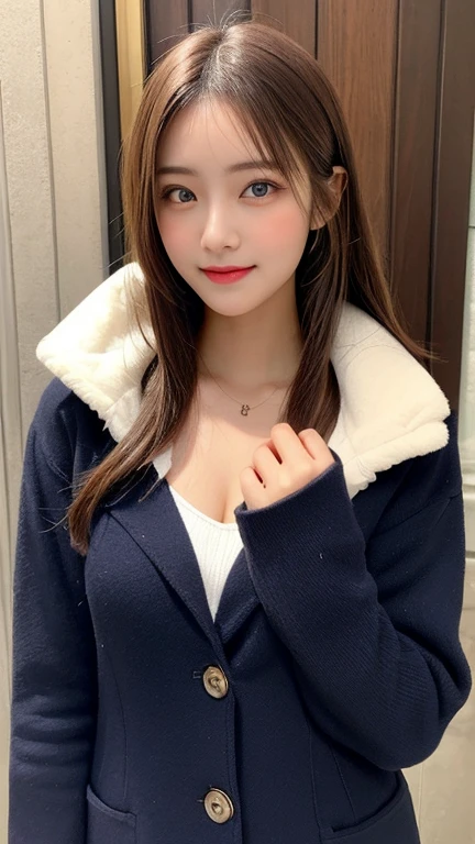  Highest quality, shape, Very detailed, finely, High resolution, 8k wallpaper, 完璧なダイナミックな構shape, Beautiful and detailed, Straight hair, Small breasts, Natural color lip, Random sexy poses,smile,20-year-old girl、Midnight、Beautiful and elaborate face、Perfect and beautiful face,Big eyes、RAW Photos、Expressing feminine poses with the whole body、Beautiful and detailed、Small face、Beautiful Duplex、Slim face and figure,Luxury brand mink coat(internal：Winter clothes)、Beautiful golden ratio face,Twin ponytail,Bright expression,Shooting with a focus on beautiful legs