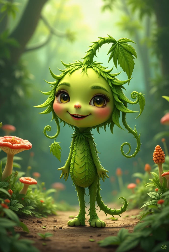 Can you create a cute weed character?