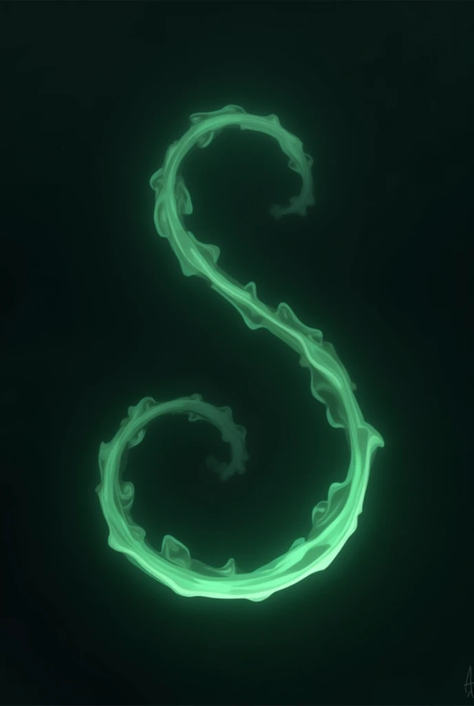 A profile picture for a reflection blog on Instagram with the name Keep it simple, the image must contain the letter s twice, the font should appear as a green squiggle on a dark background