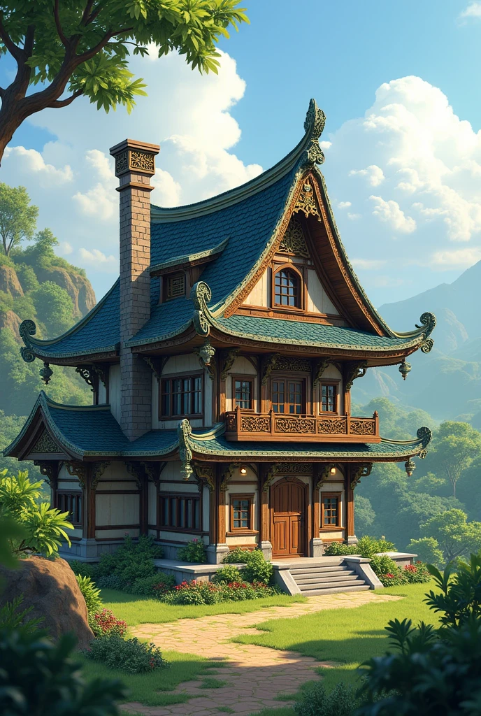Abuhan with a chimney roof