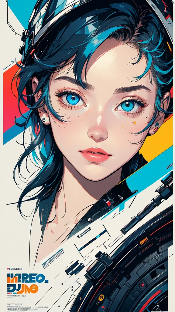 (((masterpiece, highest quality))),(((solo:1.2))),(((1girl:1.2))),32k wallpaper, very detailed, poster, vintage science fiction,(((((geometric cinematic movie poster))))), (bauhaus), shape,(((abstract))),(mid century modern),movie poster,(((((portfolio))))),(((((Close-up))))),(((((bust up))))),((((more various angle)))),(((highlight))),Vast landscape,((((heterochromia)))),(((complete. detailed face))),(((Extremely talented))),(((most complecated machine))),Colorful color scheme