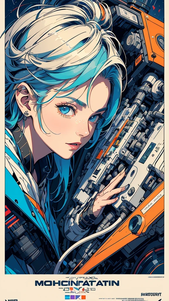 (((masterpiece, highest quality))),(((solo:1.2))),(((1girl:1.2))),32k wallpaper, very detailed, poster, vintage science fiction,(((((geometric cinematic movie poster))))), (bauhaus), shape,(((abstract))),(mid century modern),movie poster,(((((portfolio))))),(((((Close-up))))),(((((bust up))))),((((more various angle)))),(((highlight))),Vast landscape,((((heterochromia)))),(((complete. detailed face))),(((Extremely talented))),(((most complecated machine))),Colorful color scheme